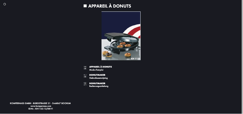 Page 1 de la notice Manuel utilisateur Bifinett KH 1122