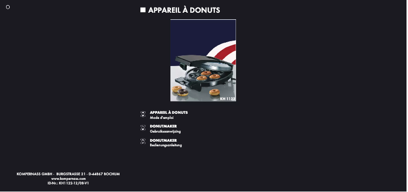 Page n°1 - Manuel utilisateur Bifinett KH 1122