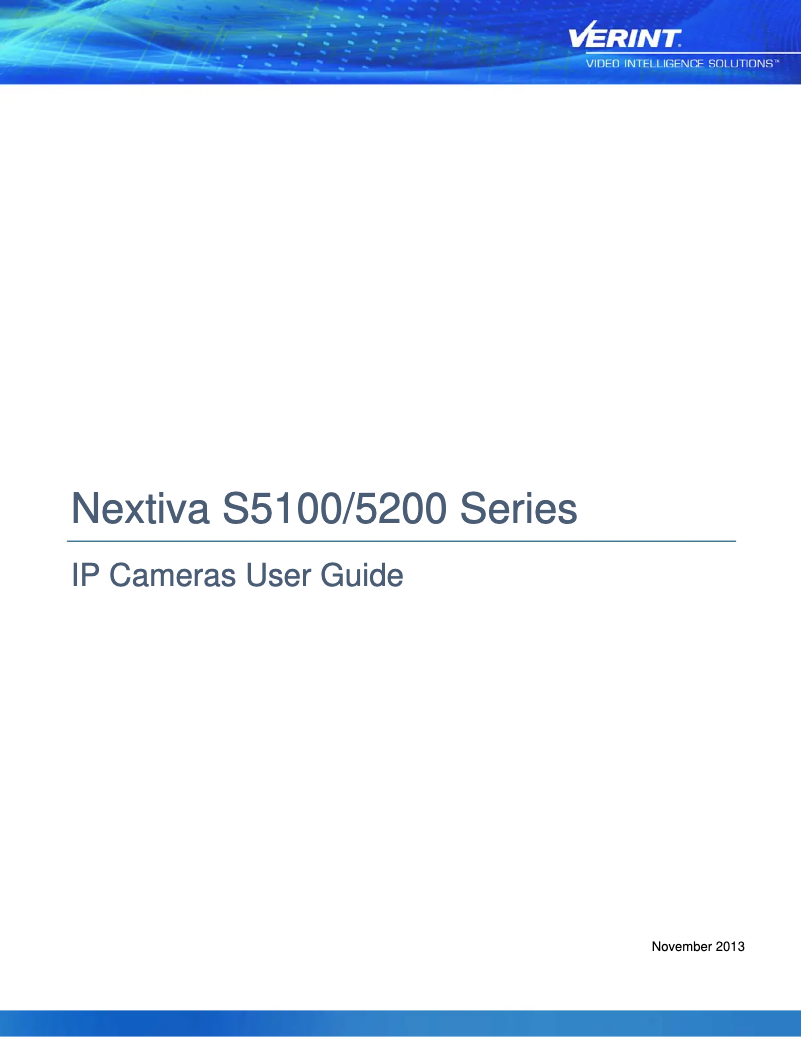 Page n°1 - Manuel utilisateur Verint Nextiva S5250BX-DN-L1
