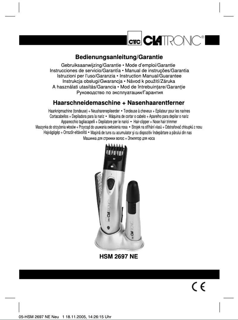 Page 1 de la notice Manuel utilisateur Clatronic HSM 2697 NE SET