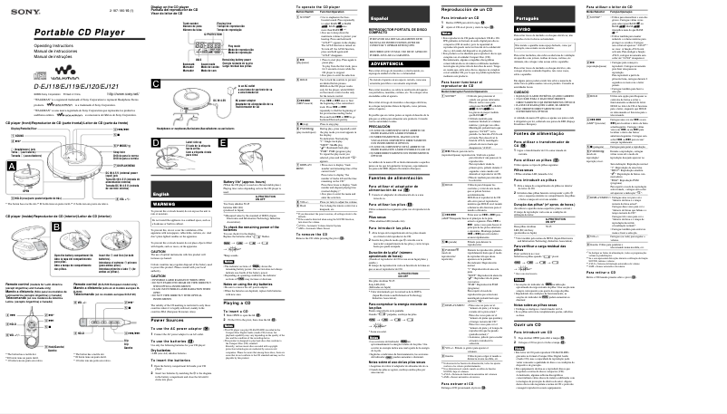 Página 1 del manual Manual de usuario Sony D-EJ119