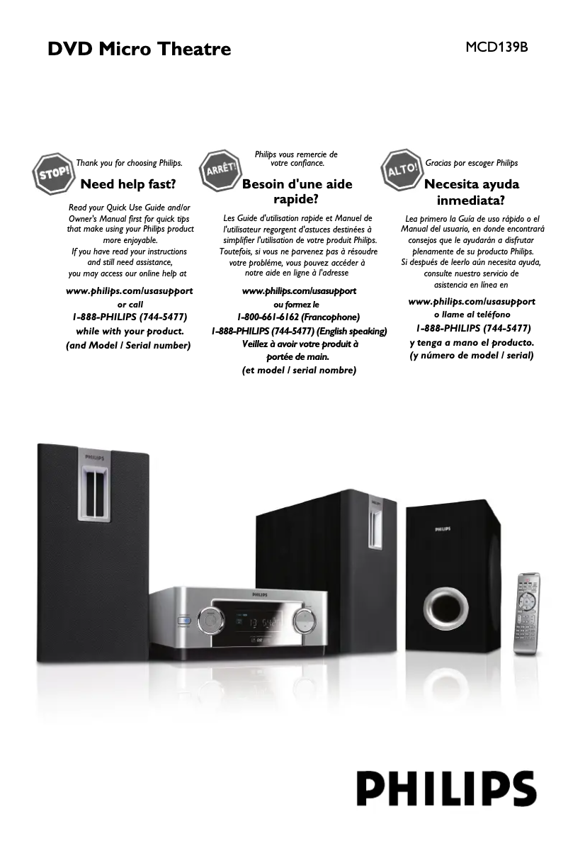 Image de la première page du manuel de l'appareil MCD139B