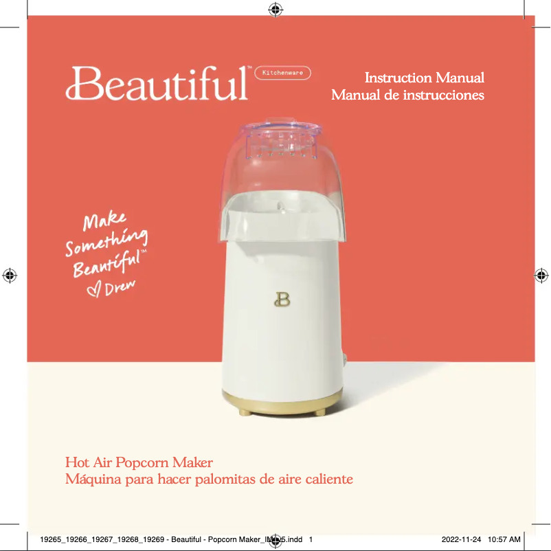 Page 1 de la notice Manuel utilisateur Beautiful Hot Air Popcorn Maker