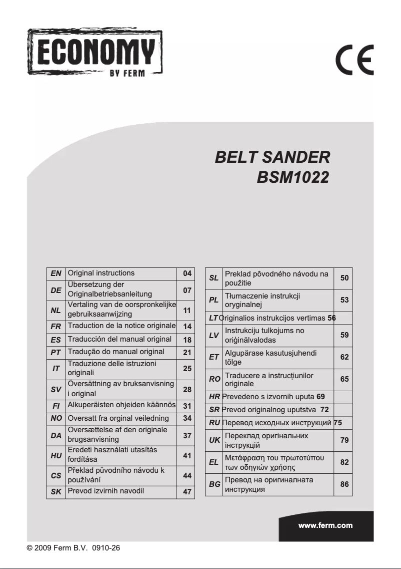 Página 1 del manual Manual de usuario Ferm BSM1022