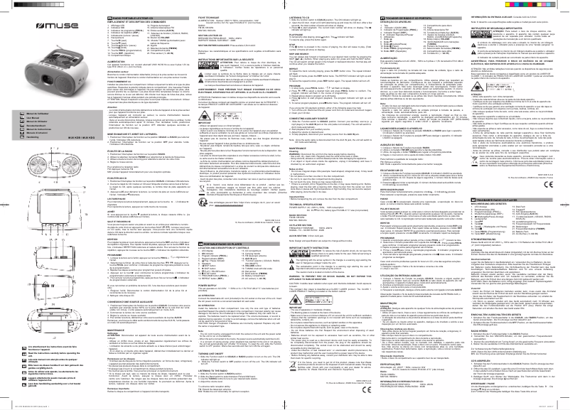 Page 1 de la notice Manuel utilisateur Muse M-20 KDG