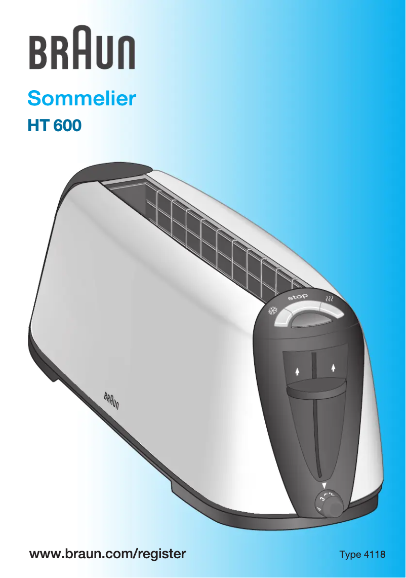 Page n°1 - Manuel utilisateur Braun HT 600 Sommelier