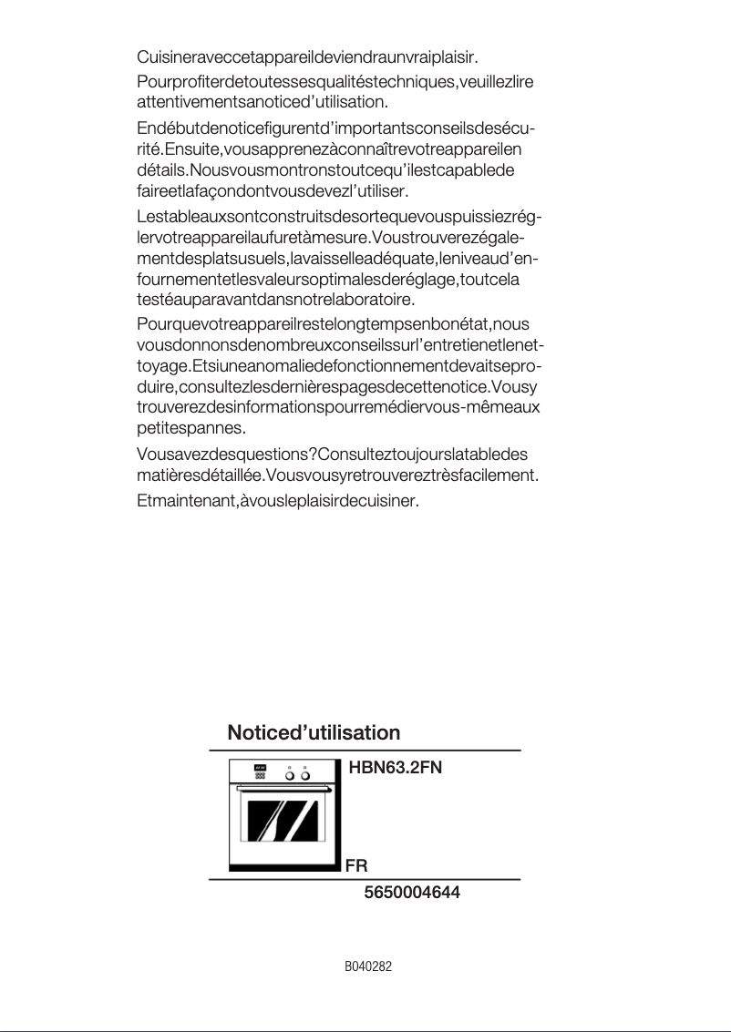 Page 1 de la notice Manuel utilisateur Bosch HBN6352FN