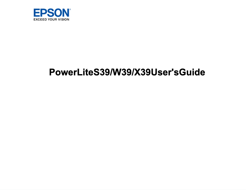 Page 1 de la notice Manuel utilisateur Epson PowerLite S39