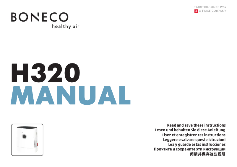 Page 1 de la notice Manuel utilisateur Boneco H320