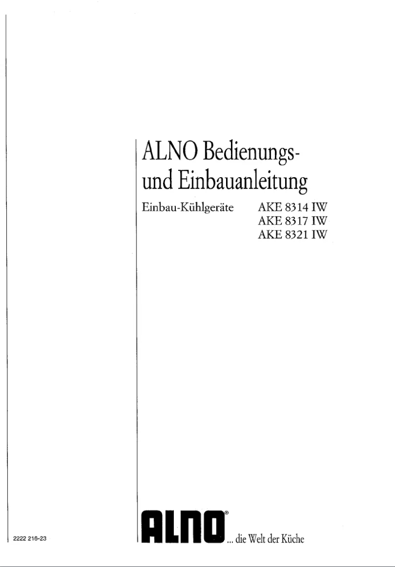 Page n°1 - Manuel utilisateur Alno AKE 8221 IW