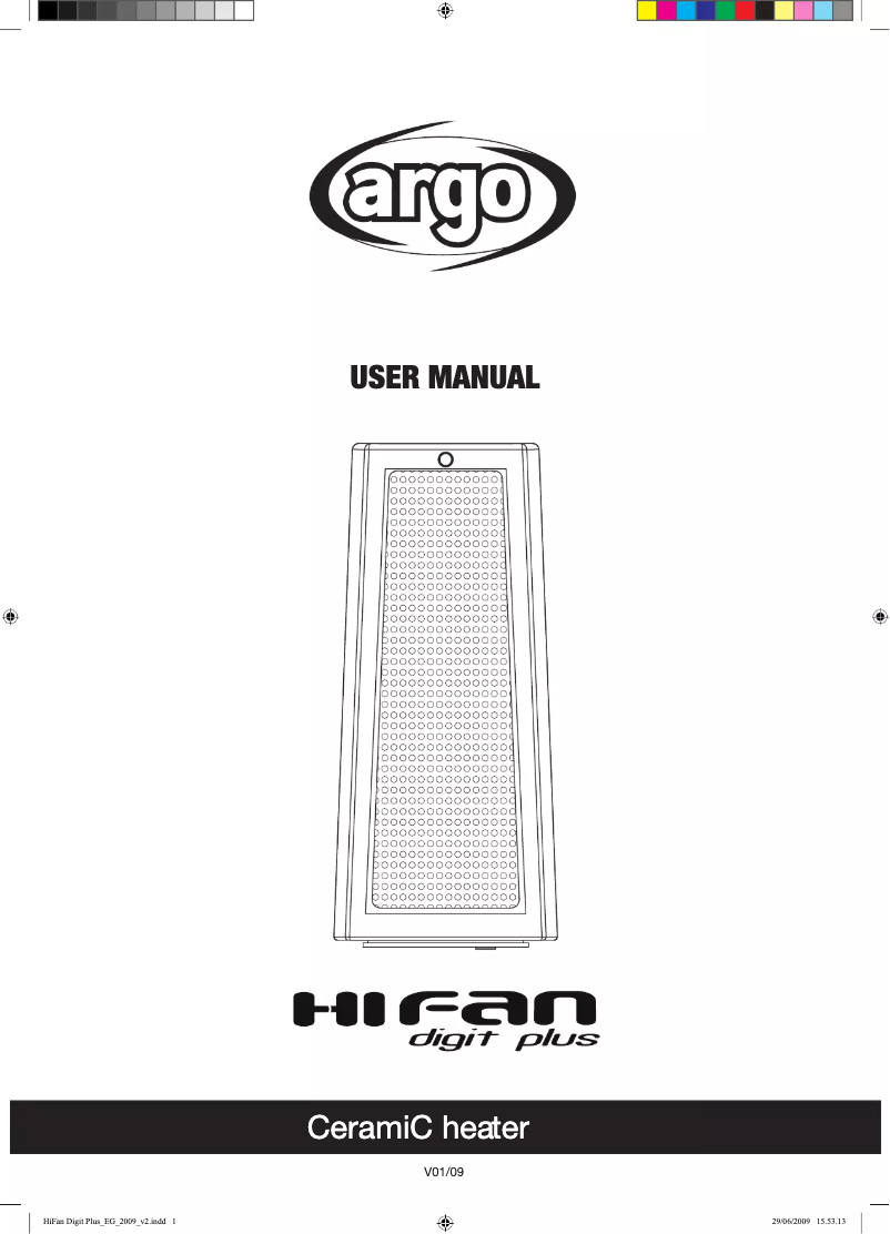Página 1 del manual Manual de usuario Argoclima Hi Fan Digit Plus
