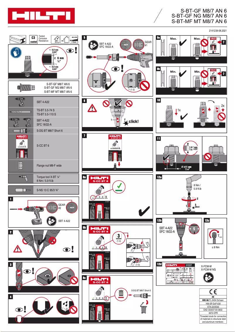 Page n°1 - Manuel utilisateur Hilti S-BT GF