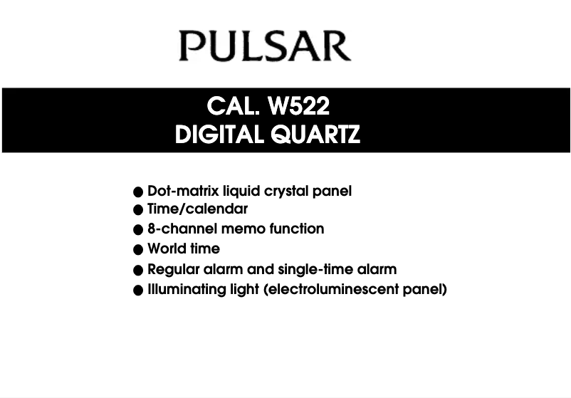 Página 1 del manual Manual de usuario Pulsar W522