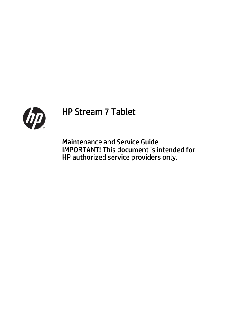 Page n°1 - Manuel d'utilisation et d'entretien HP Stream 7