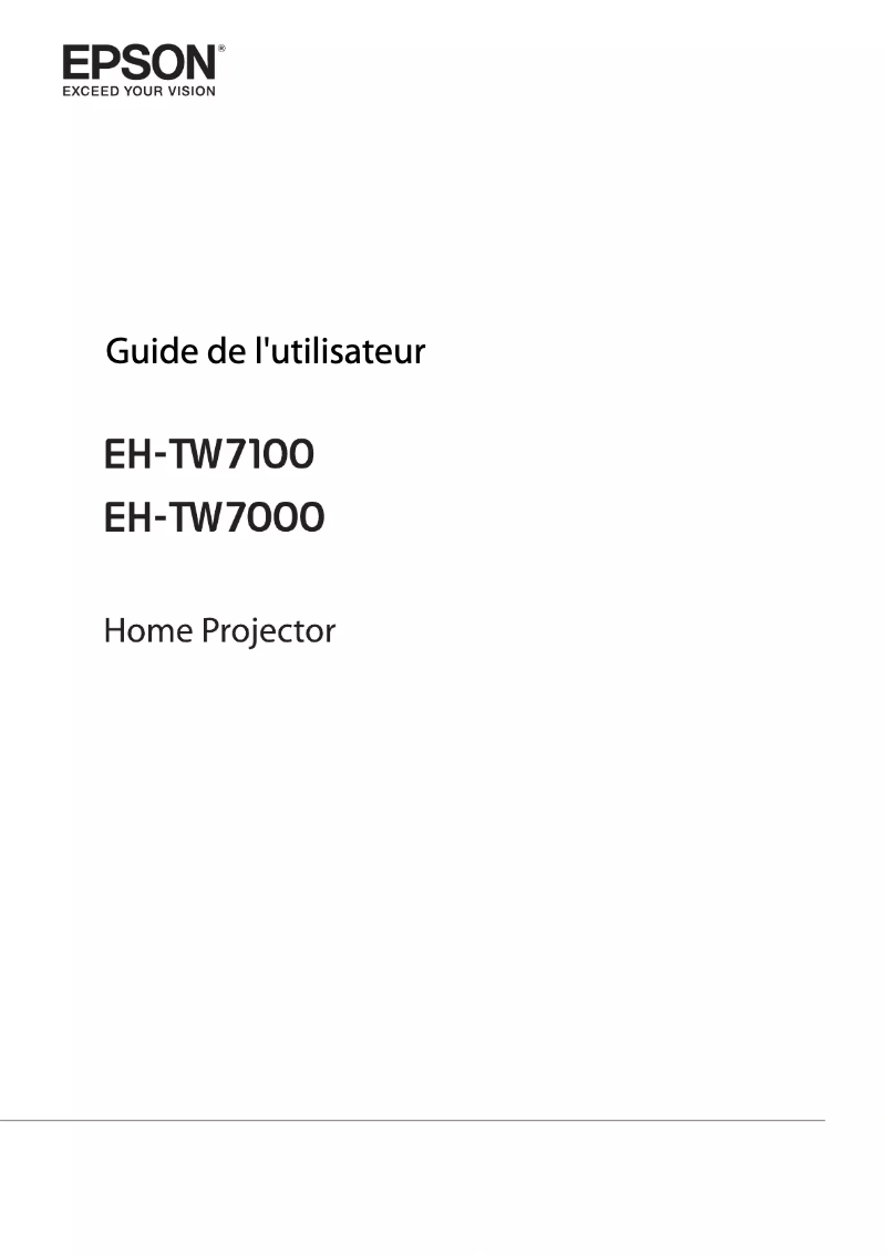 Image de la première page du manuel de l'appareil EH-TW7000