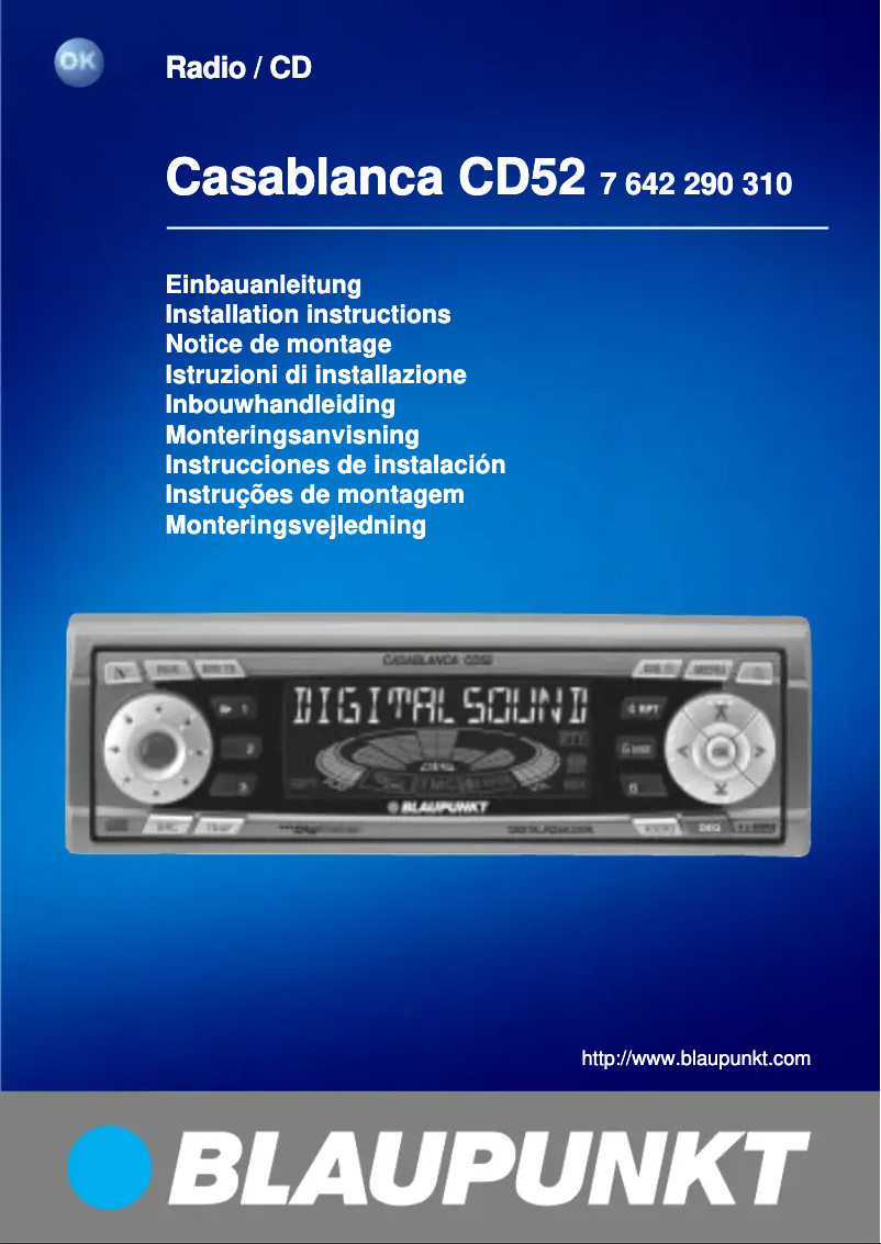 Image de la première page du manuel de l'appareil Casablanca CD52