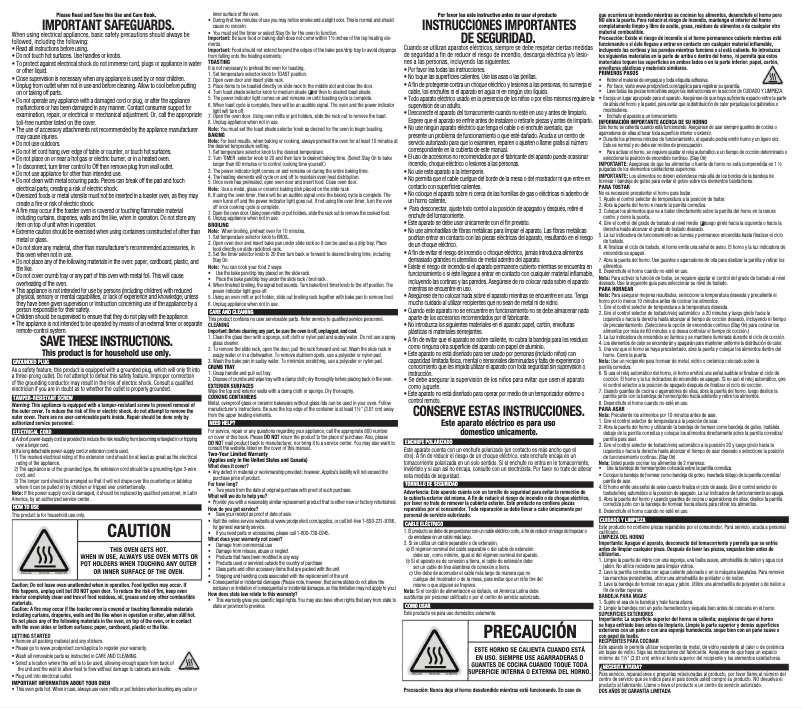 Page 1 de la notice Manuel utilisateur Black & Decker TO3240XSBD