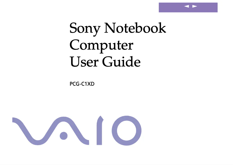 Page n°1 - Manuel utilisateur Sony Vaio PCG-C1XD