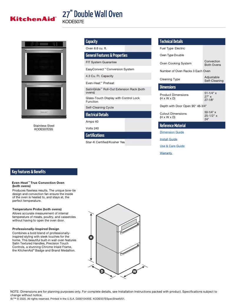 Image de la première page du manuel de l'appareil KODE307ESS