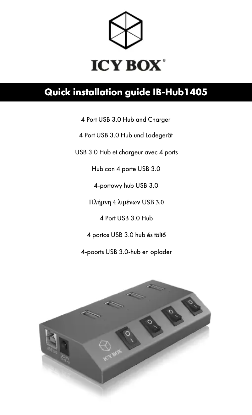 Página 1 del manual Manual de usuario Icy Box IB-HUB1405