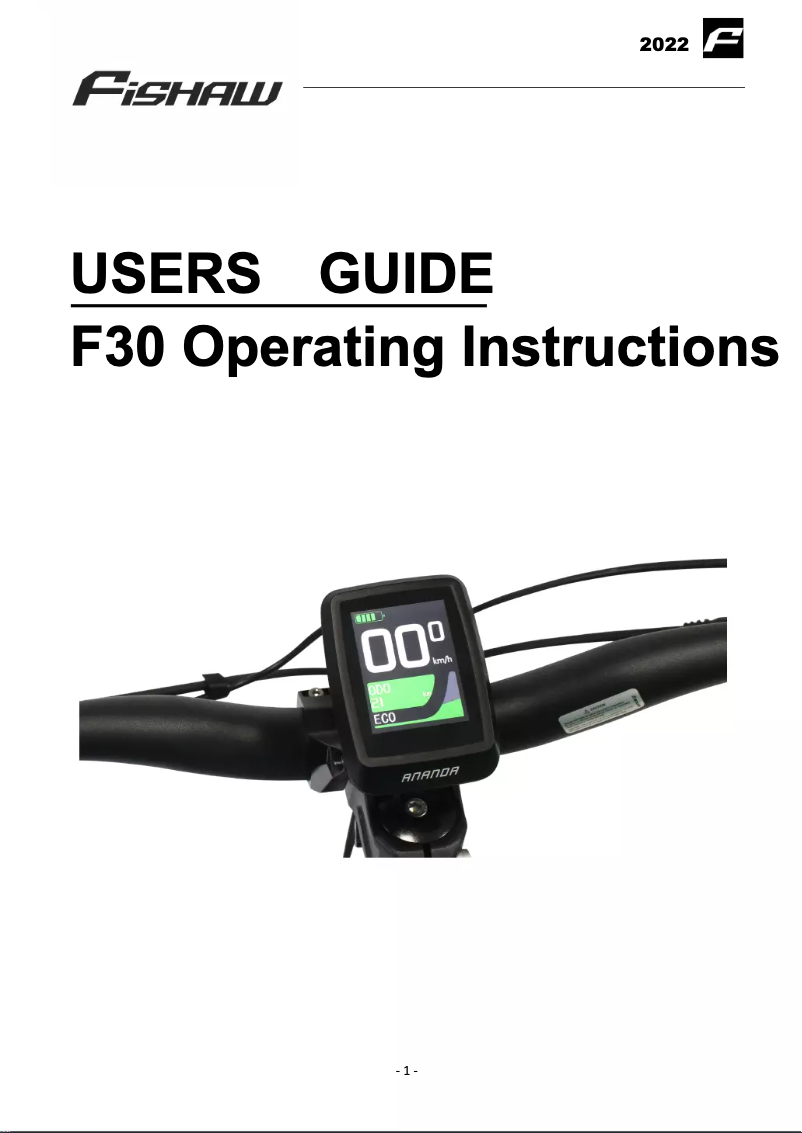 Page n°1 - Manuel utilisateur FiSHAW F30