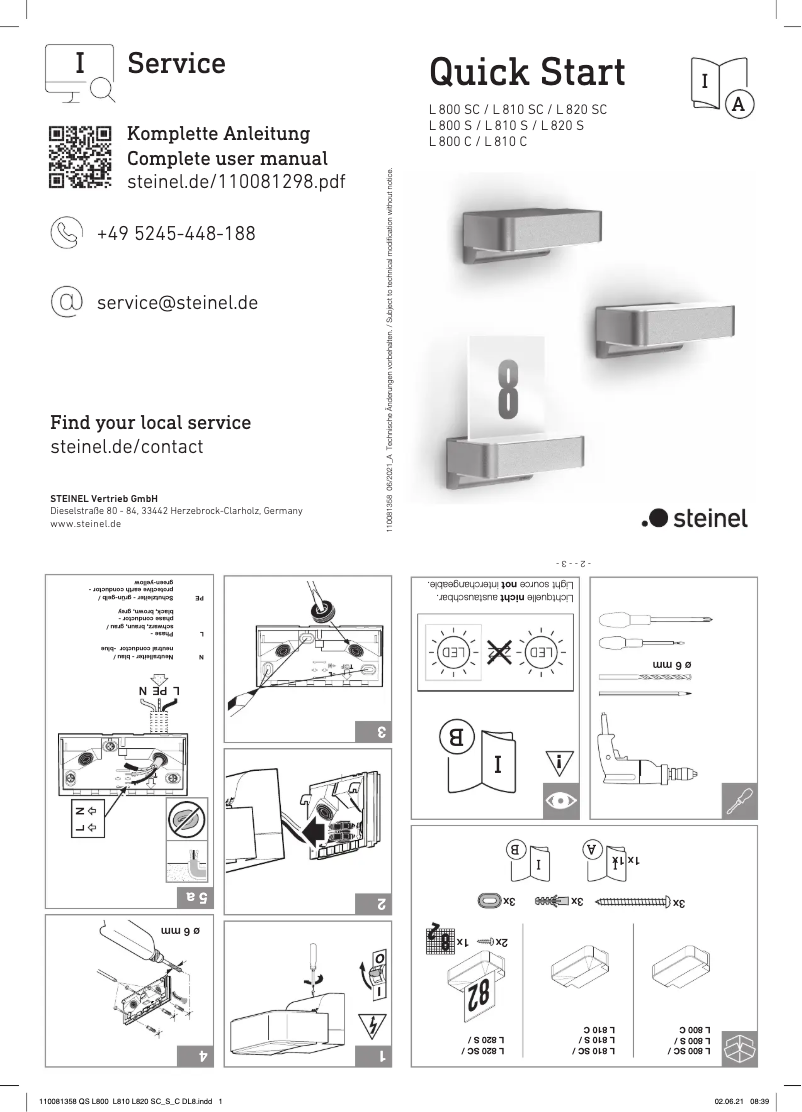 Image de la première page du manuel de l'appareil L 820 S