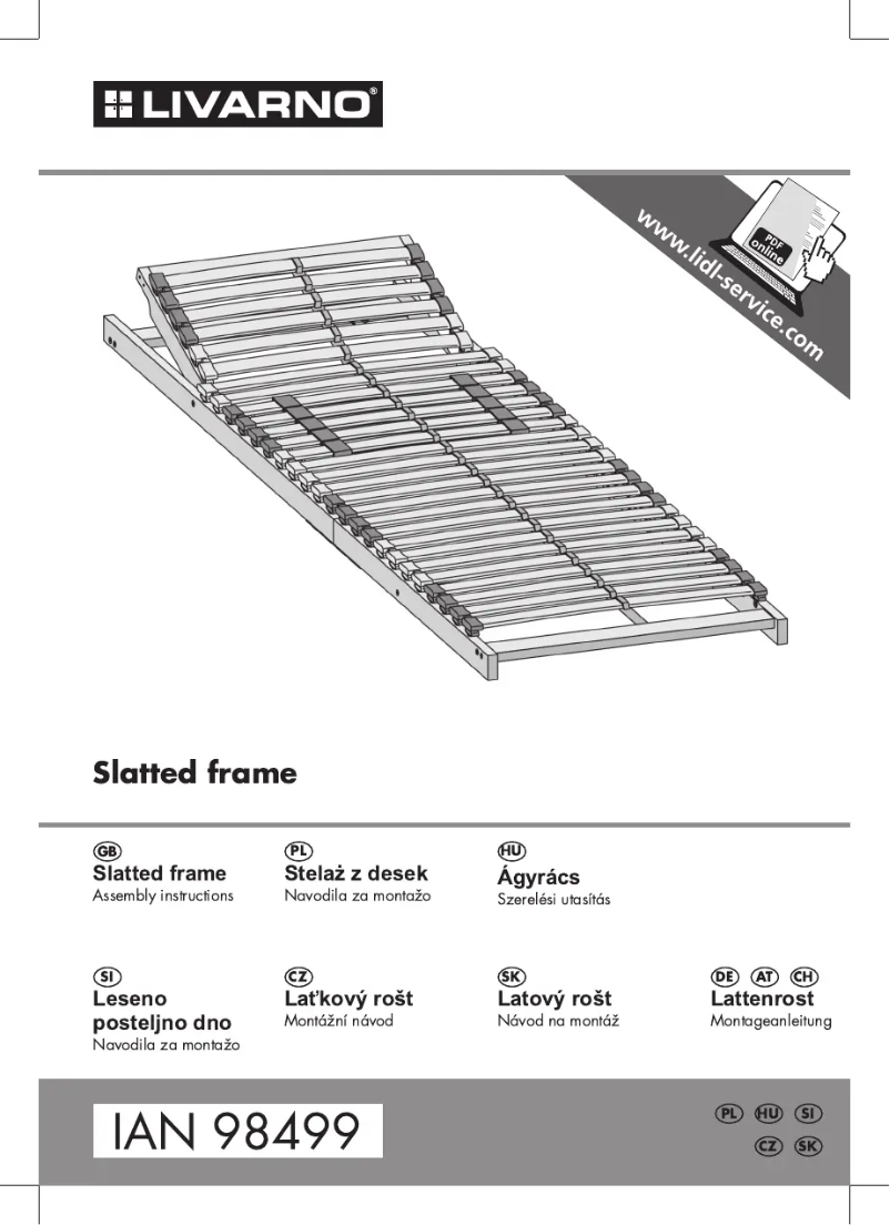 Page 1 de la notice Manuel utilisateur Livarno Lux IAN 98499