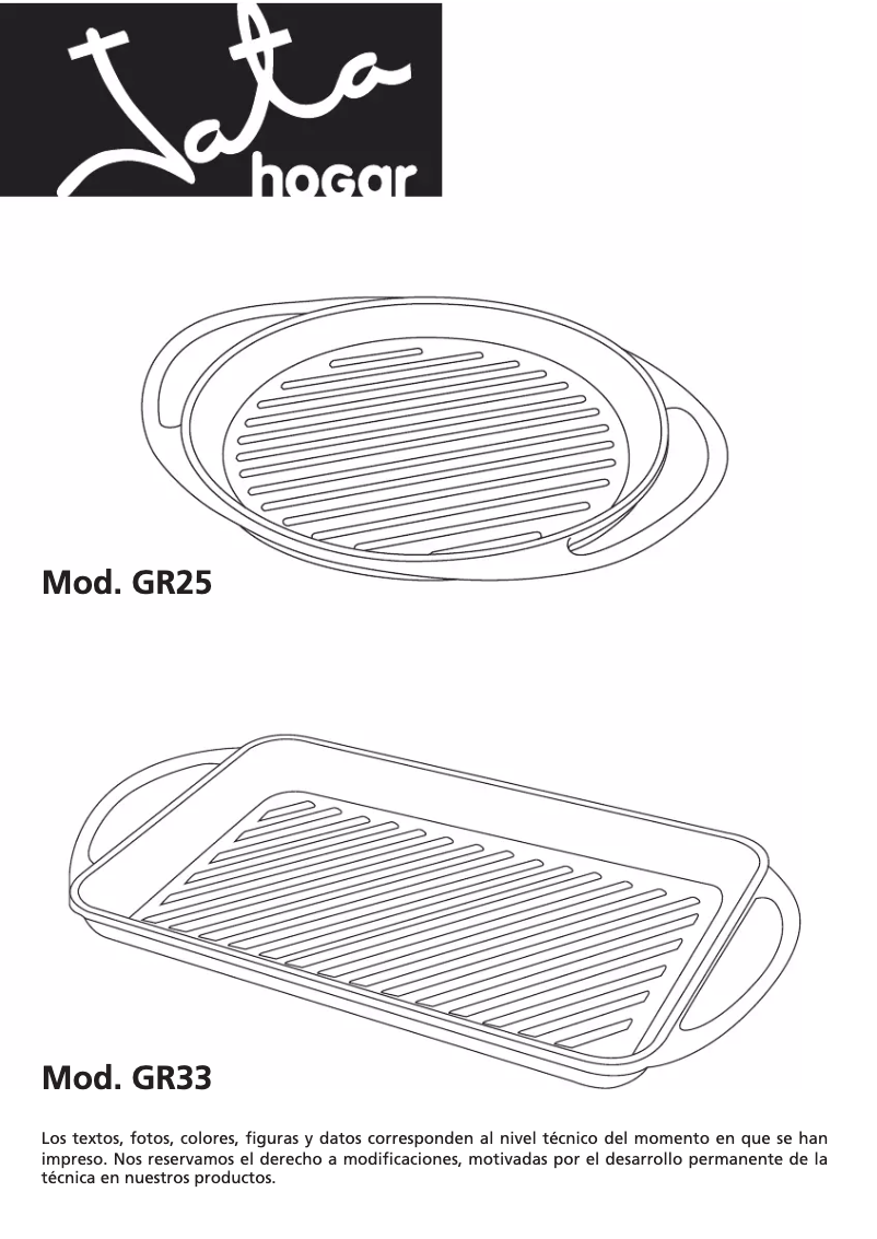 Page 1 de la notice Manuel utilisateur Jata GR25