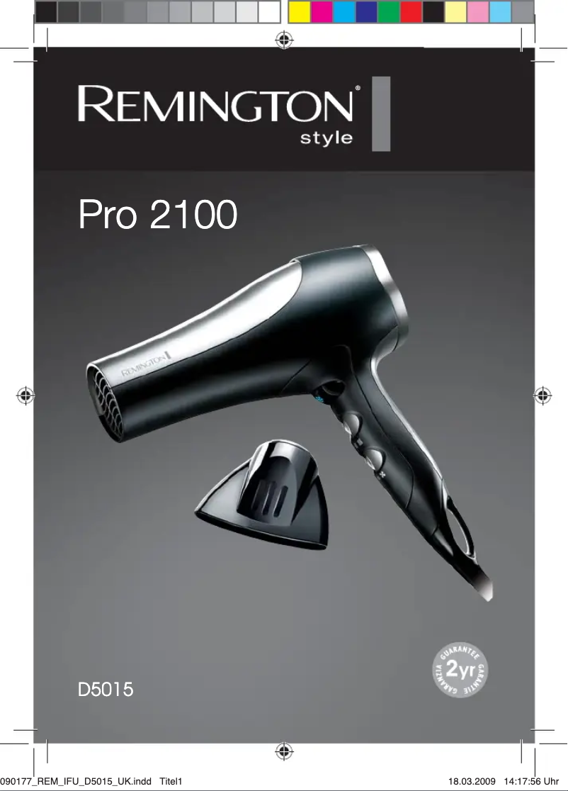 Page n°1 - Manuel utilisateur Remington D5015 Pro 2100
