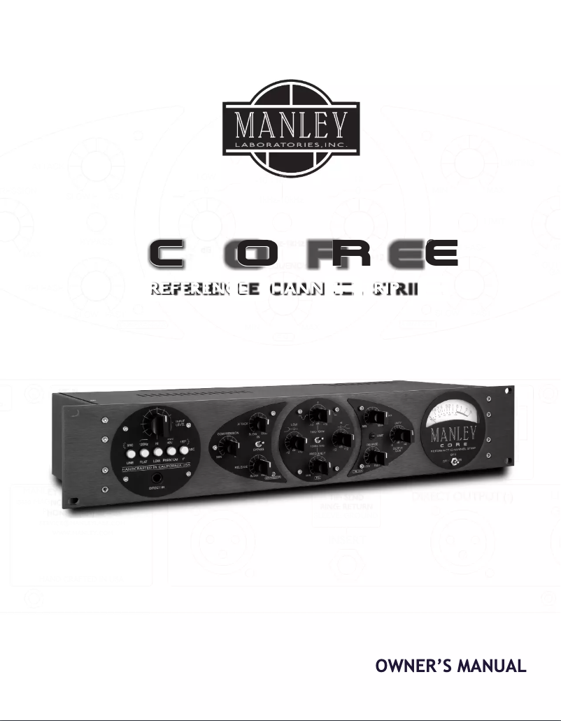 Page n°1 - Manuel utilisateur Manley CORE