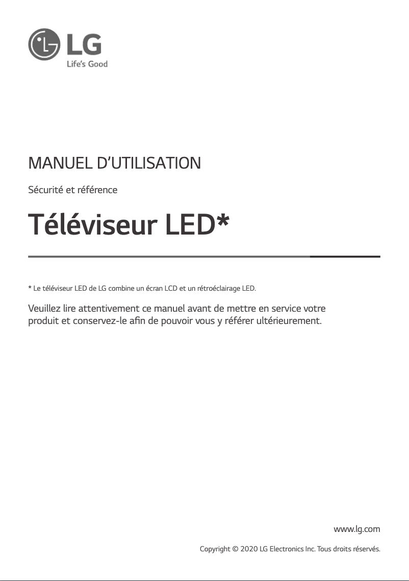 Image de la première page du manuel de l'appareil 49UN7100PVA