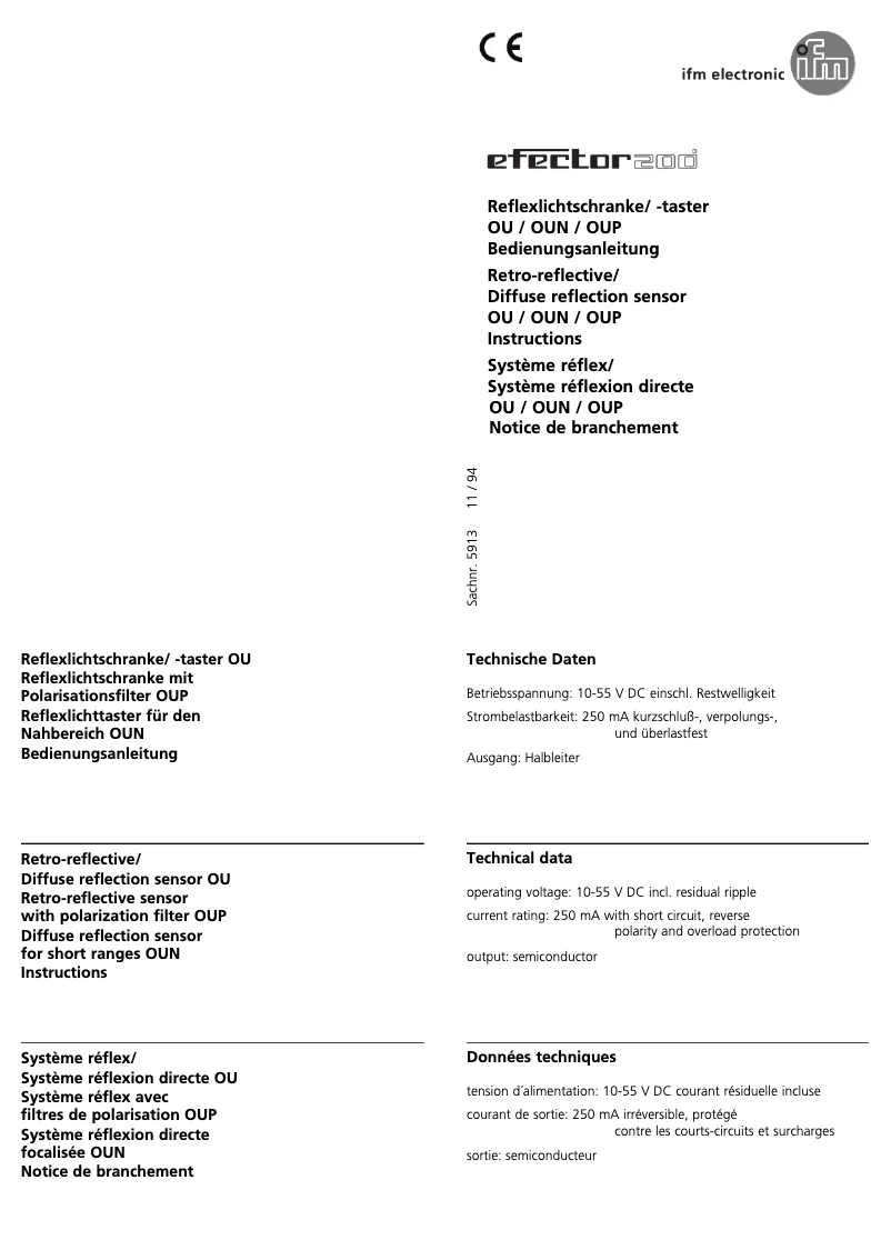 Page n°1 - Manuel utilisateur IFM OU5015