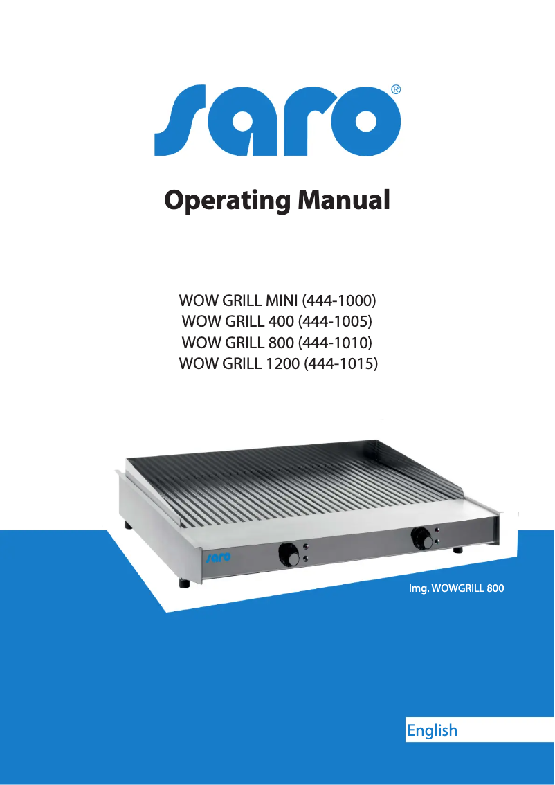 Image de la première page du manuel de l'appareil WOW GRILL 800