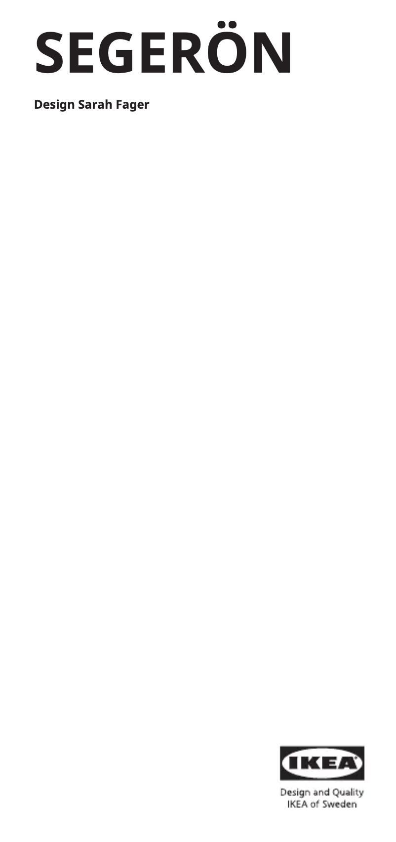 Image de la première page du manuel de l'appareil SEGERÖN 905.033.46