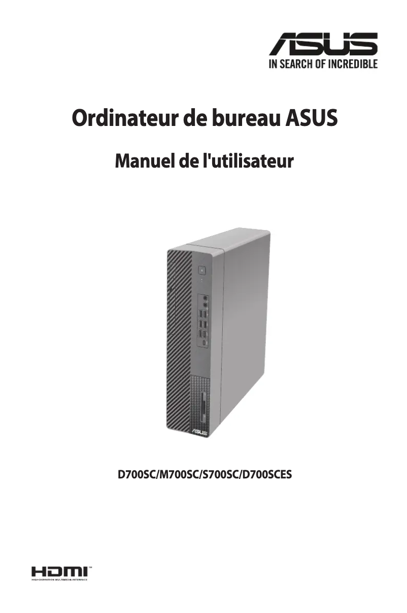 Page 1 de la notice Manuel utilisateur Asus S700SC