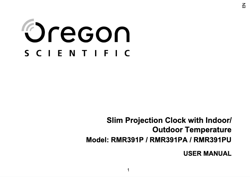 Page 1 de la notice Manuel utilisateur Oregon Scientific RMR391PU