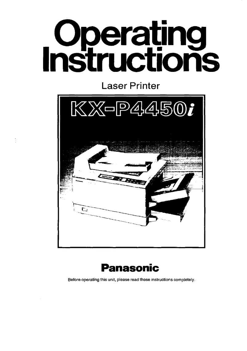 Imagen de la primera página del manual del dispositivo KX-P4450I