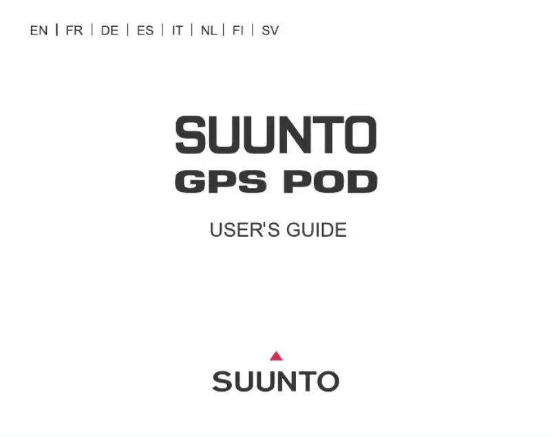 Page n°1 - Manuel utilisateur Suunto GPS POD