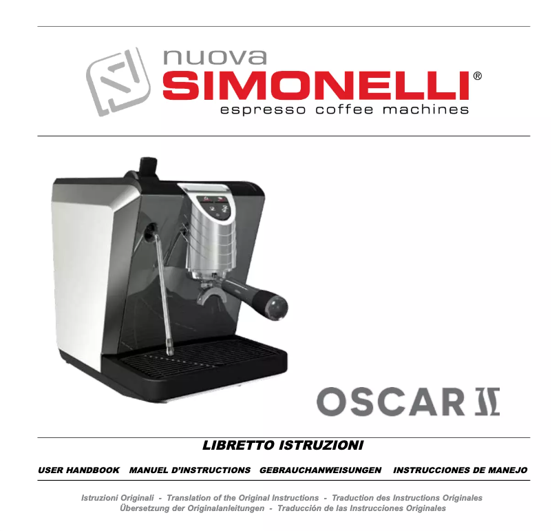 Page 1 de la notice Manuel utilisateur Nuova Simonelli Oscar