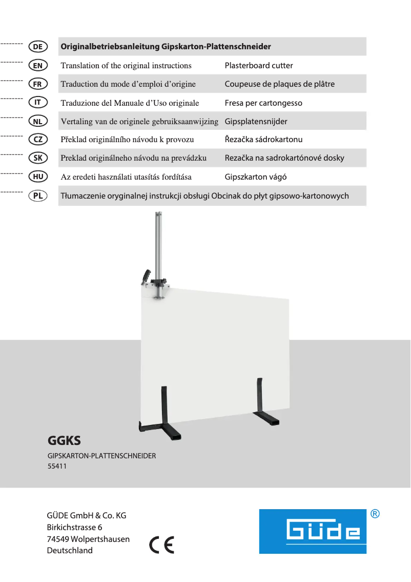 Image de la première page du manuel de l'appareil GGKS