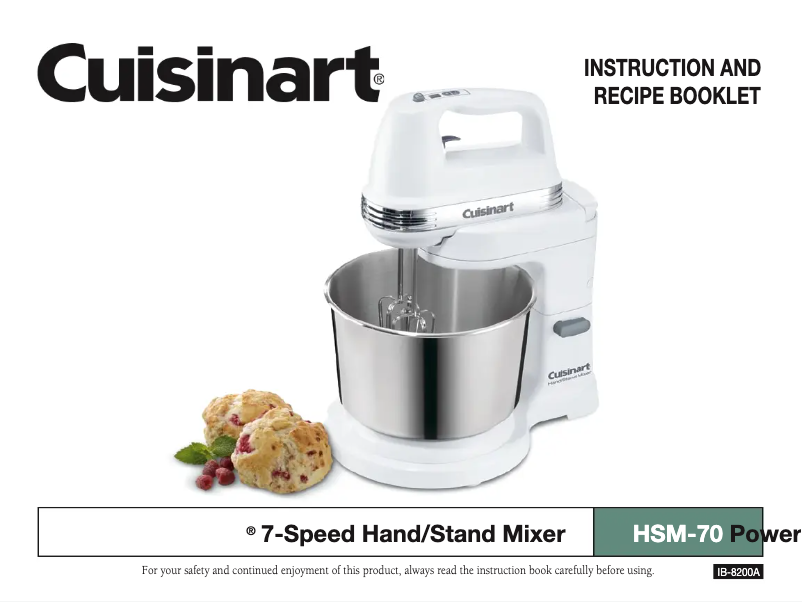 Page n°1 - Manuel utilisateur Cuisinart Power Advantage HSM-70