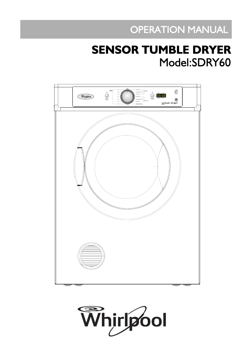 Página 1 del manual Manual de usuario Whirlpool SDRY60