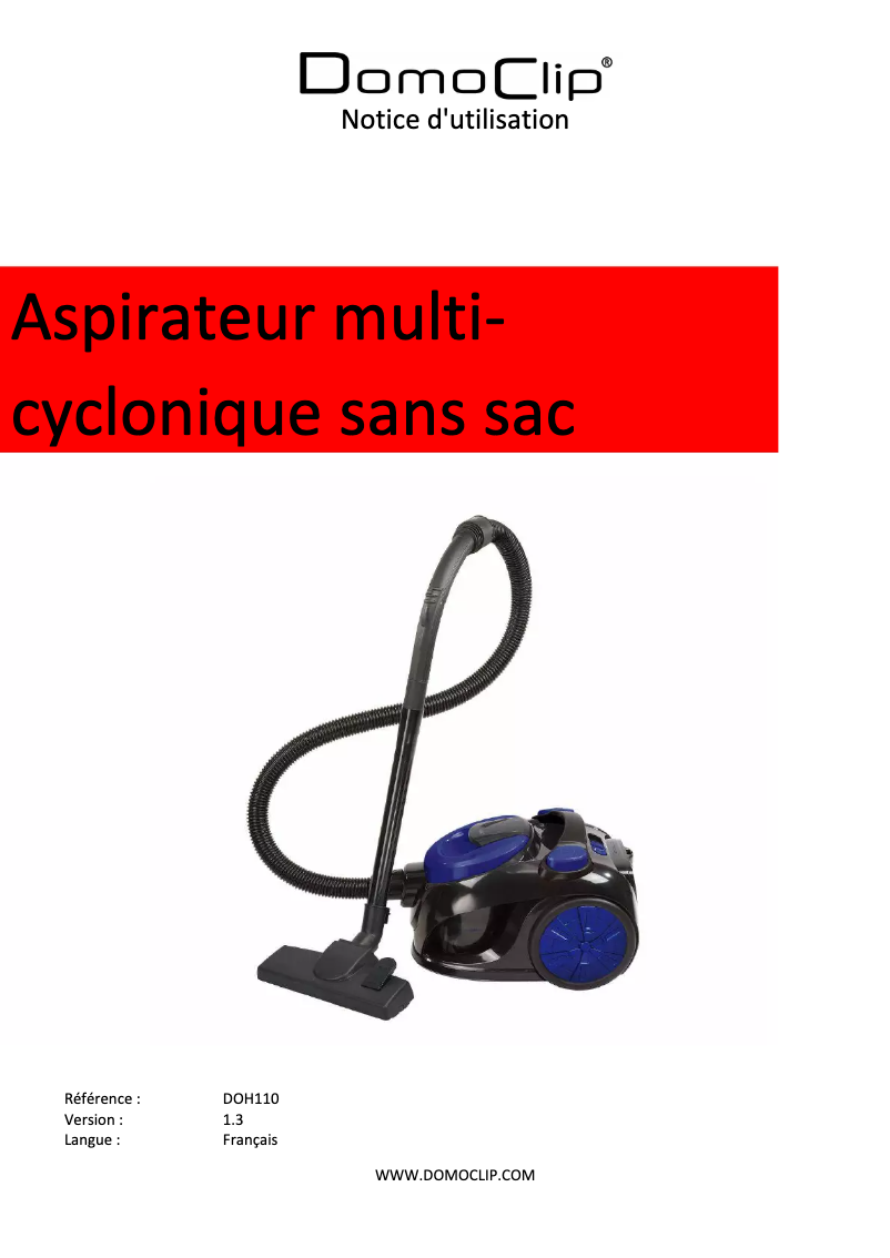 Page n°1 - Manuel utilisateur Domoclip DOH110B