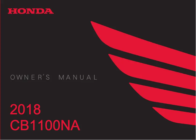 Image de la première page du manuel de l'appareil CB1100NA (2018)