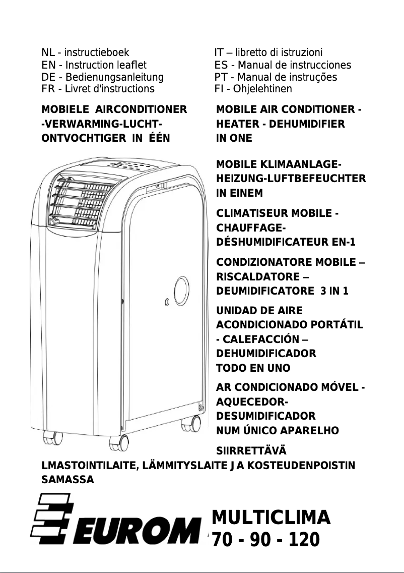 Page n°1 - Manuel utilisateur Eurom Multiclima 70