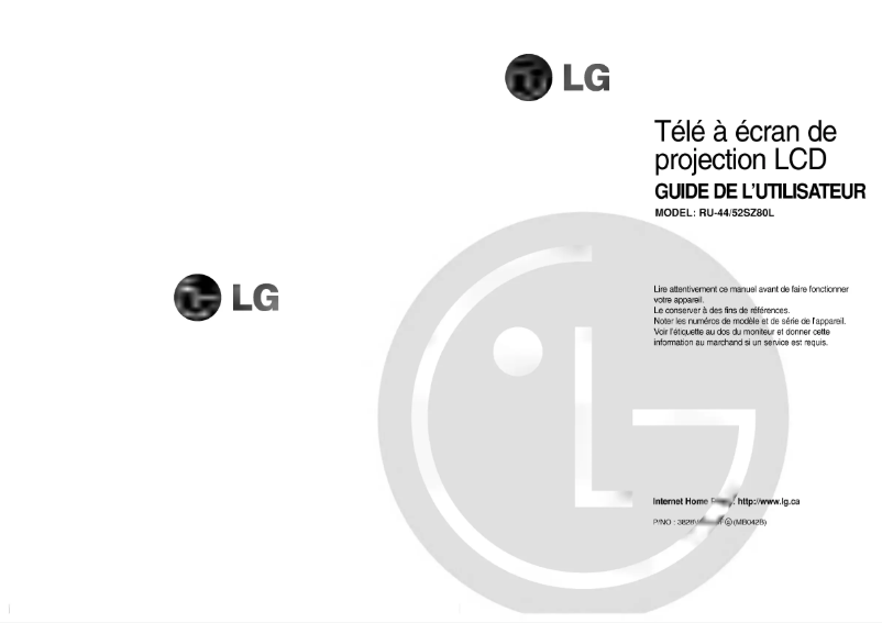 Page n°1 - Manuel utilisateur LG RU-44SZ80L