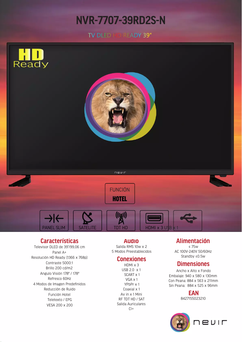 Page n°1 - Manuel utilisateur Nevir NVR-7707-39RD2S-N