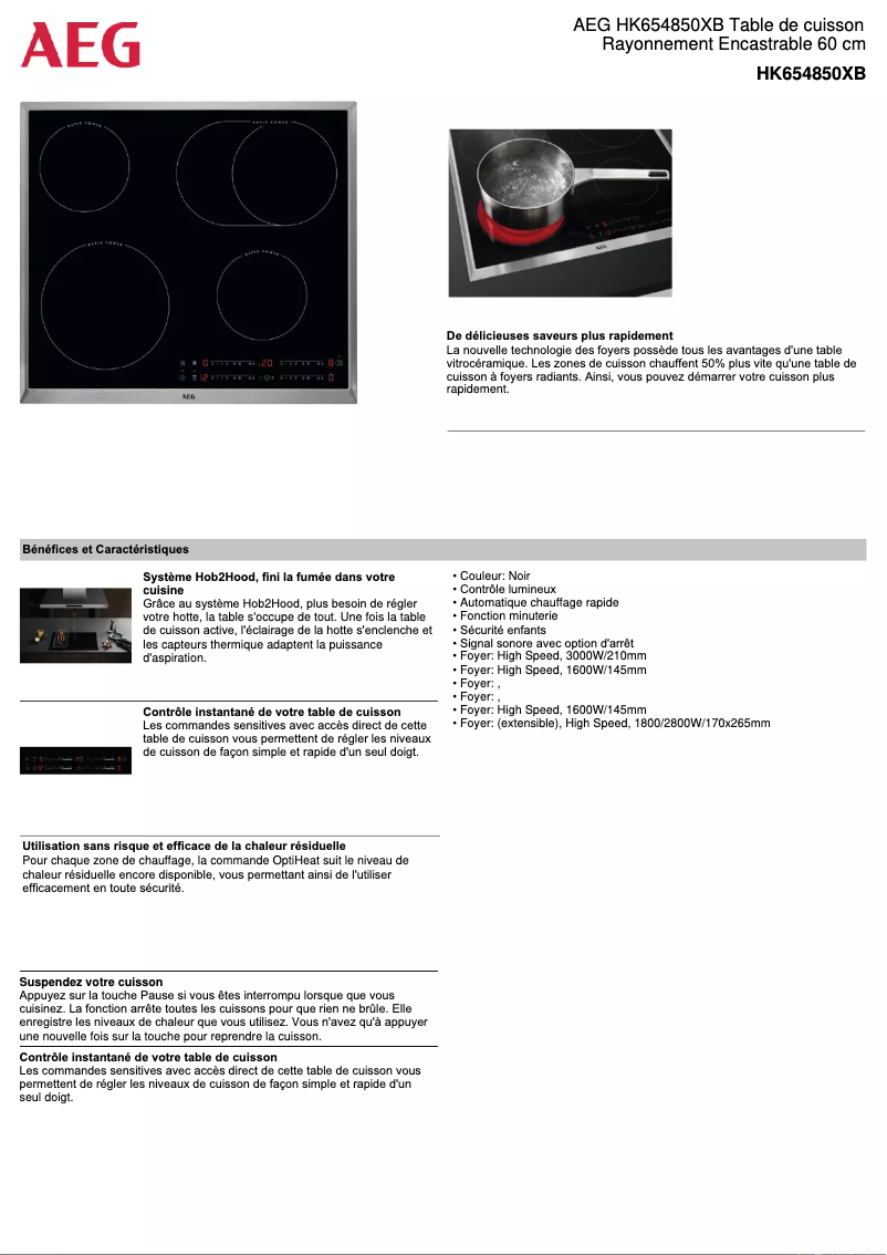 Image de la première page du manuel de l'appareil HK654850XB