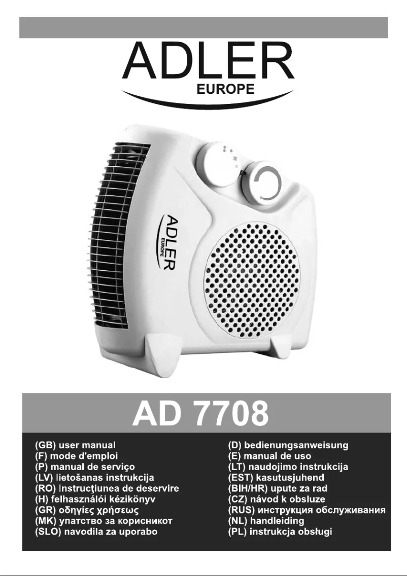 Page 1 de la notice Manuel utilisateur Adler AD 7708