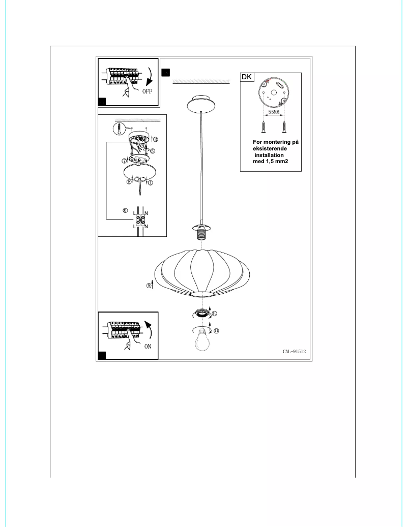Page 1 de la notice Manuel utilisateur Eglo Sedilo